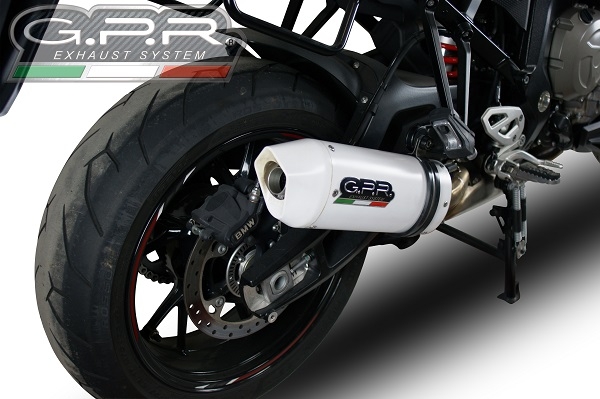 Exhaust system compatible with Bmw S 1000 XR - M 2015-2016, Albus Ceramic, Homologated legal slip-on exhaust including removable db killer and link pipe 