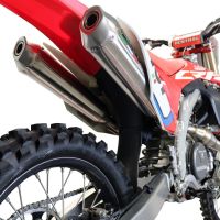 Exhaust compatible with Honda Crf 450 R-RX 2017-2019, Pentacross Full Titanium, Racing full system exhaust, including dual silencers, removable db killers/spark arrestors 