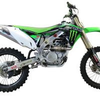 Scarico compatibile con Kawasaki Kx 450 F 2012-2015, Pentacross Inox, Scarico completo racing, fornito con db killer estraibile e collettore, non legale per uso stradale