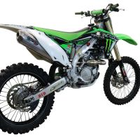 Scarico compatibile con Kawasaki Kx 450 F 2012-2015, Pentacross Inox, Scarico completo racing, fornito con db killer estraibile e collettore, non legale per uso stradale