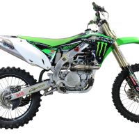 Scarico compatibile con Kawasaki Kx 450 F 2012-2015, Pentacross Titanium, Scarico completo racing, fornito con db killer estraibile e collettore, non legale per uso stradale