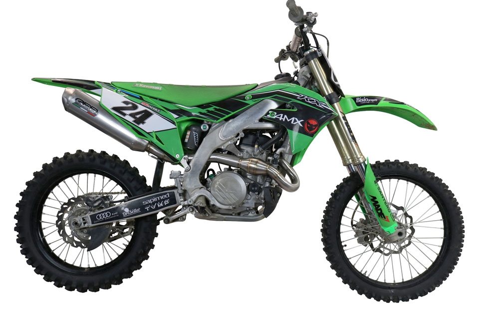 Scarico compatibile con Kawasaki Kx 450 X 2020-2020, Pentacross FULL Titanium, Scarico completo racing, fornito con db killer estraibile e collettore, non legale per uso stradale