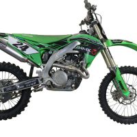 Scarico compatibile con Kawasaki Kx 450 X 2020-2020, Pentacross FULL Titanium, Scarico completo racing, fornito con db killer estraibile e collettore, non legale per uso stradale