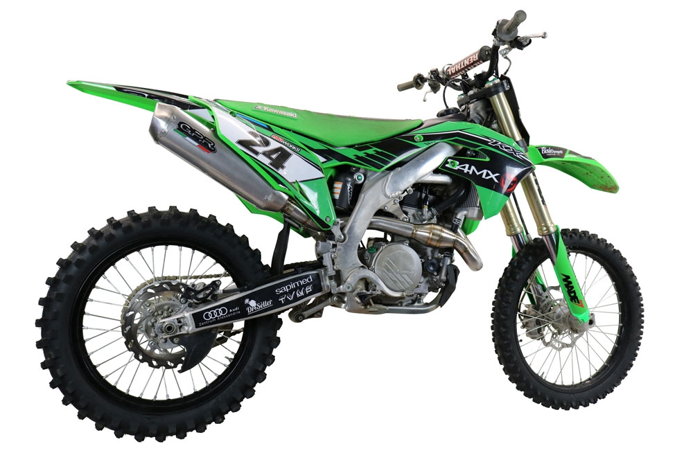 Scarico compatibile con Kawasaki Kx 450 X 2020-2020, Pentacross FULL Titanium, Scarico completo racing, fornito con db killer estraibile e collettore, non legale per uso stradale