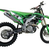 Scarico compatibile con Kawasaki Kx 450 X 2020-2020, Pentacross FULL Titanium, Scarico completo racing, fornito con db killer estraibile e collettore, non legale per uso stradale