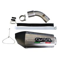 Exhaust system compatible with Ktm Adventure 390 2021-2024, GP Evo4 Titanium, Homologated legal slip-on exhaust including removable db killer and link pipe 