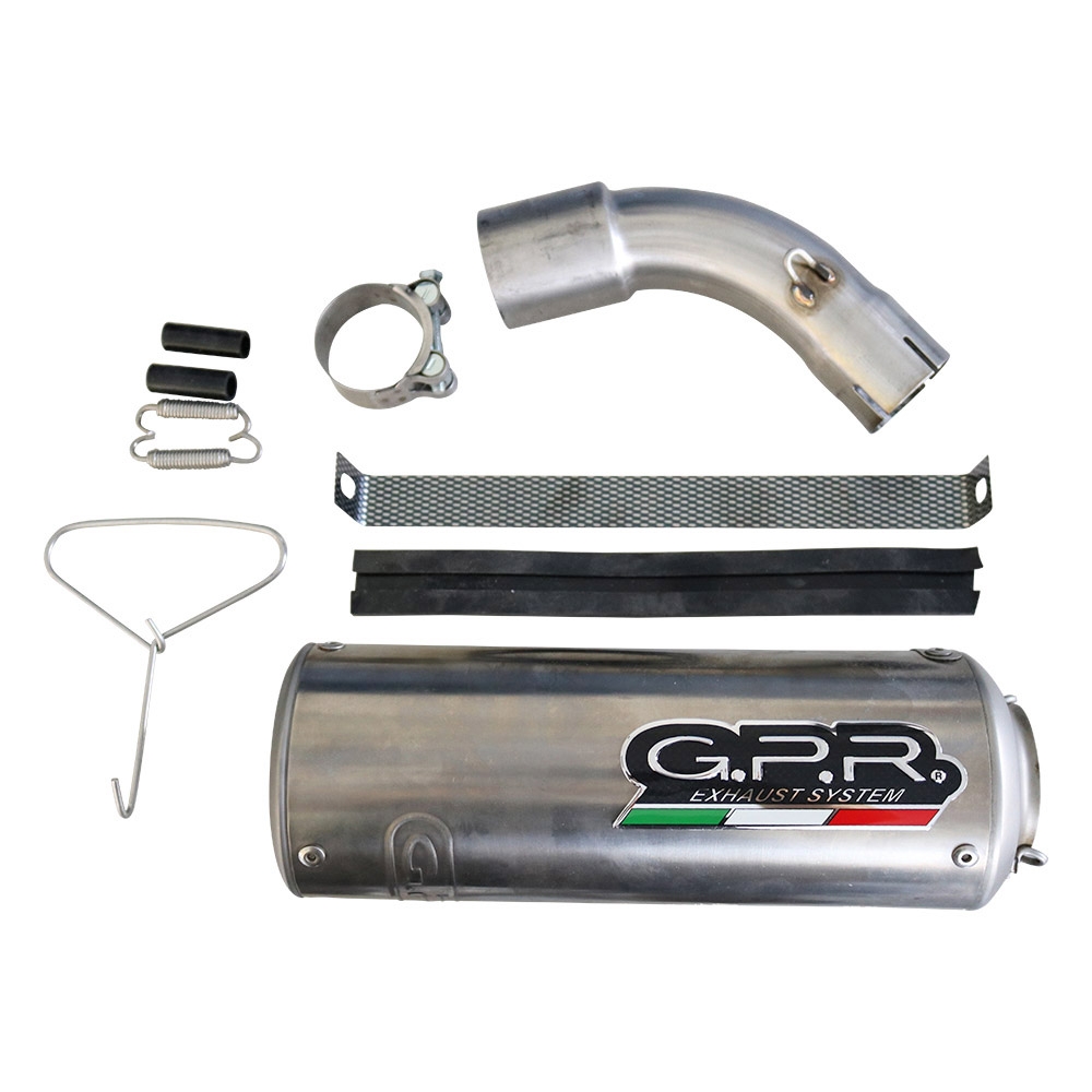 Exhaust system compatible with Ktm Adventure 390 2020-2020, M3 Poppy , Homologated legal slip-on exhaust including removable db killer and link pipe 