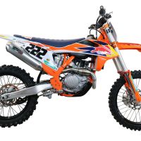 Scarico compatibile con Ktm SX-F Factory Edition 450 2018-2021, Pentacross FULL Titanium, Scarico completo racing, fornito con db killer estraibile e collettore, non legale per uso stradale