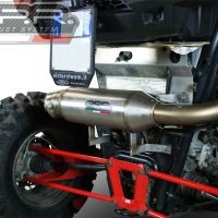 Exhaust system compatible with Polaris Rzr XP 1000 2014-2014, Power Bomb, Homologated legal slip-on exhaust including removable db killer and link pipe 