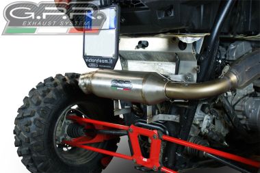 Exhaust system compatible with Polaris Rzr XP 1000 2014-2014, Power Bomb, Homologated legal slip-on exhaust including removable db killer and link pipe 