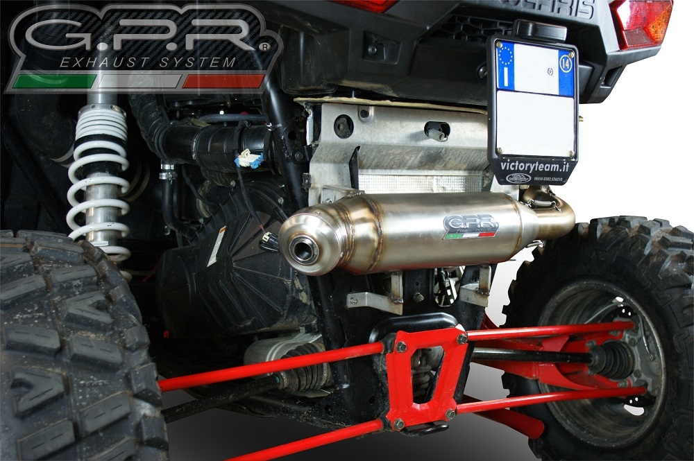 Scarico compatibile con Polaris Rzr XP 1000 2014-2023, Power Bomb, Scarico omologato, silenziatore con db killer estraibile e raccordo specifico