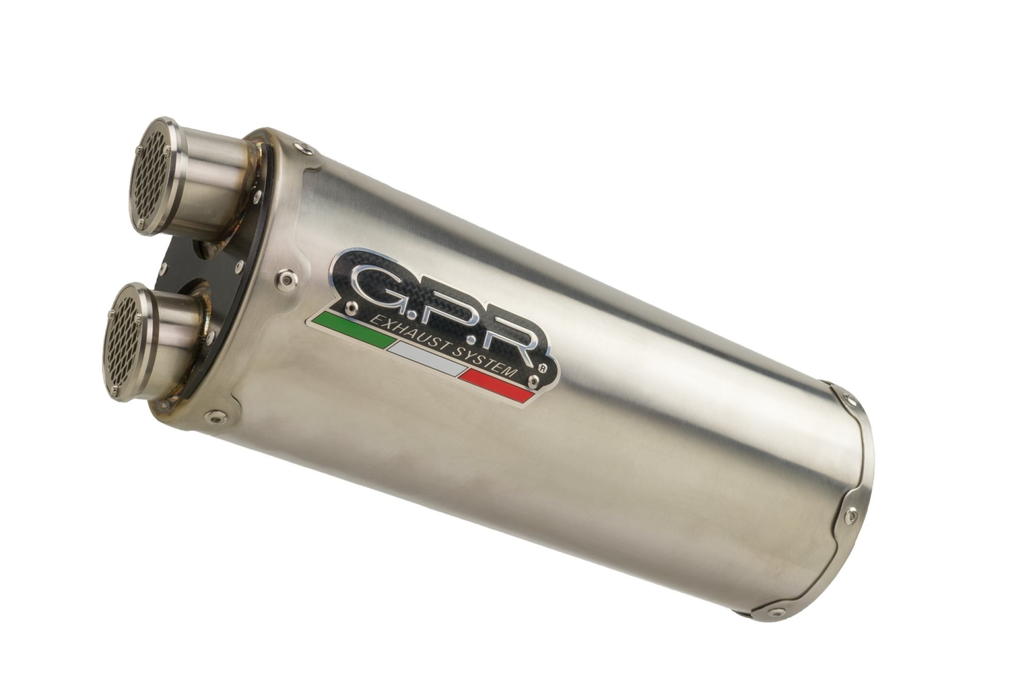 Exhaust compatible with Cf Moto 800 Mt Touring 2022-2024, Dual Titanium, Homologated legal slip-on exhaust including removable db killer and link pipe 