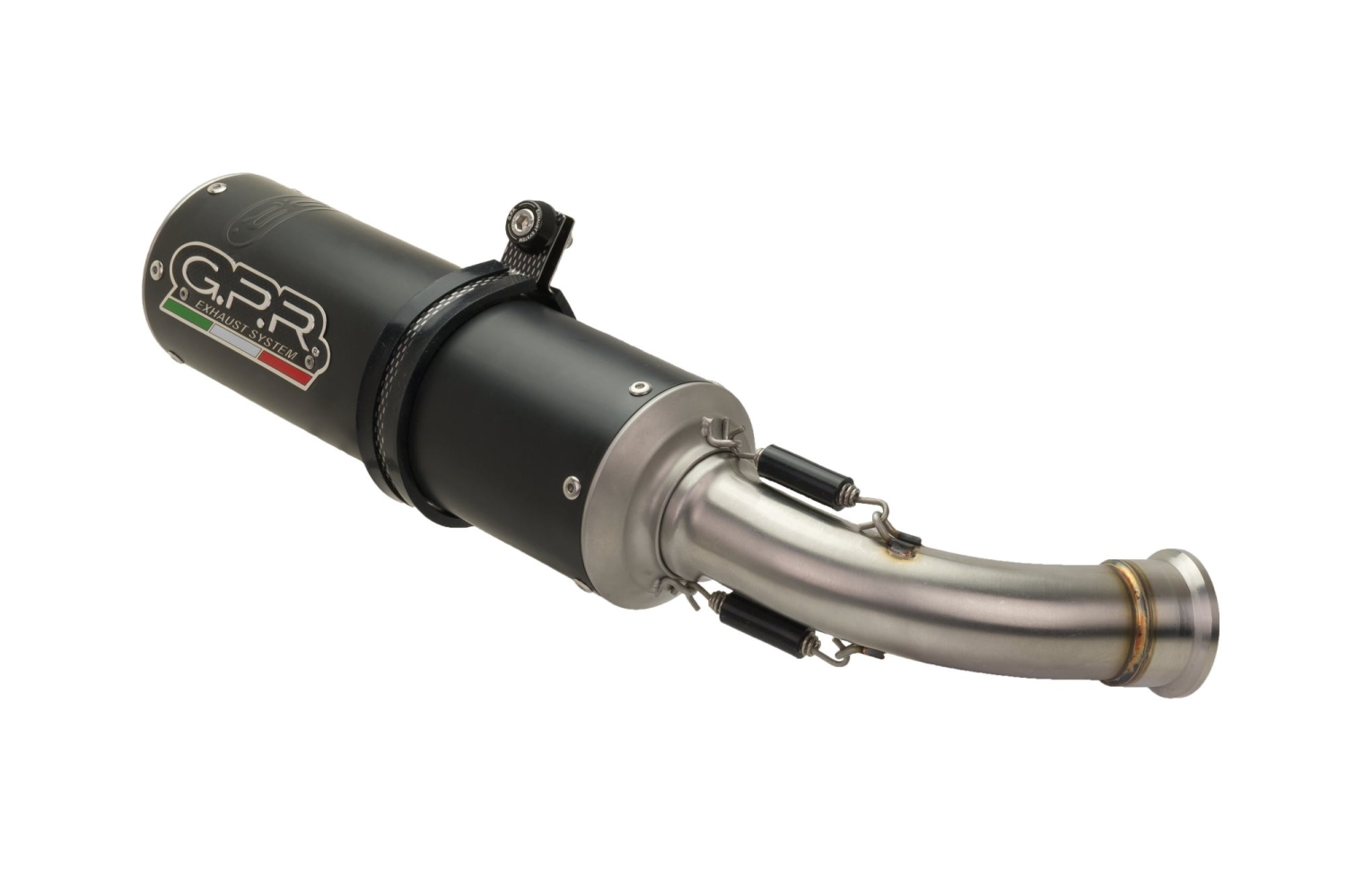 Exhaust system compatible with Fantic Motor XMF 125 2021-2023, M3 Black Titanium, Homologated legal slip-on exhaust including removable db killer, link pipe and catalyst 