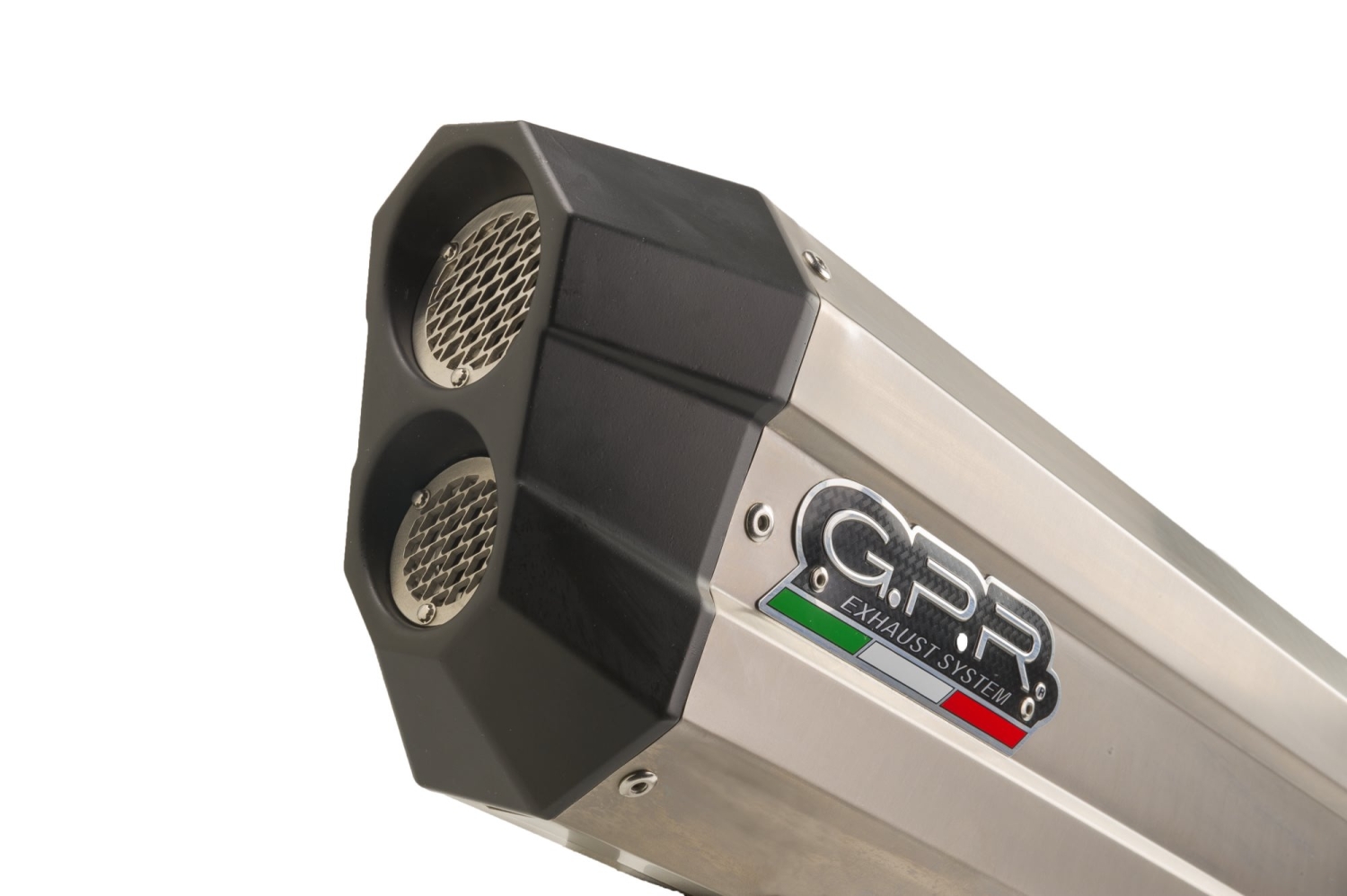 Scarico compatibile con Bmw R 1250 Gs -Adventure 2021-2024, Hyper Sonic Titanium, Scarico omologato, silenziatore con db killer estraibile e raccordo specifico