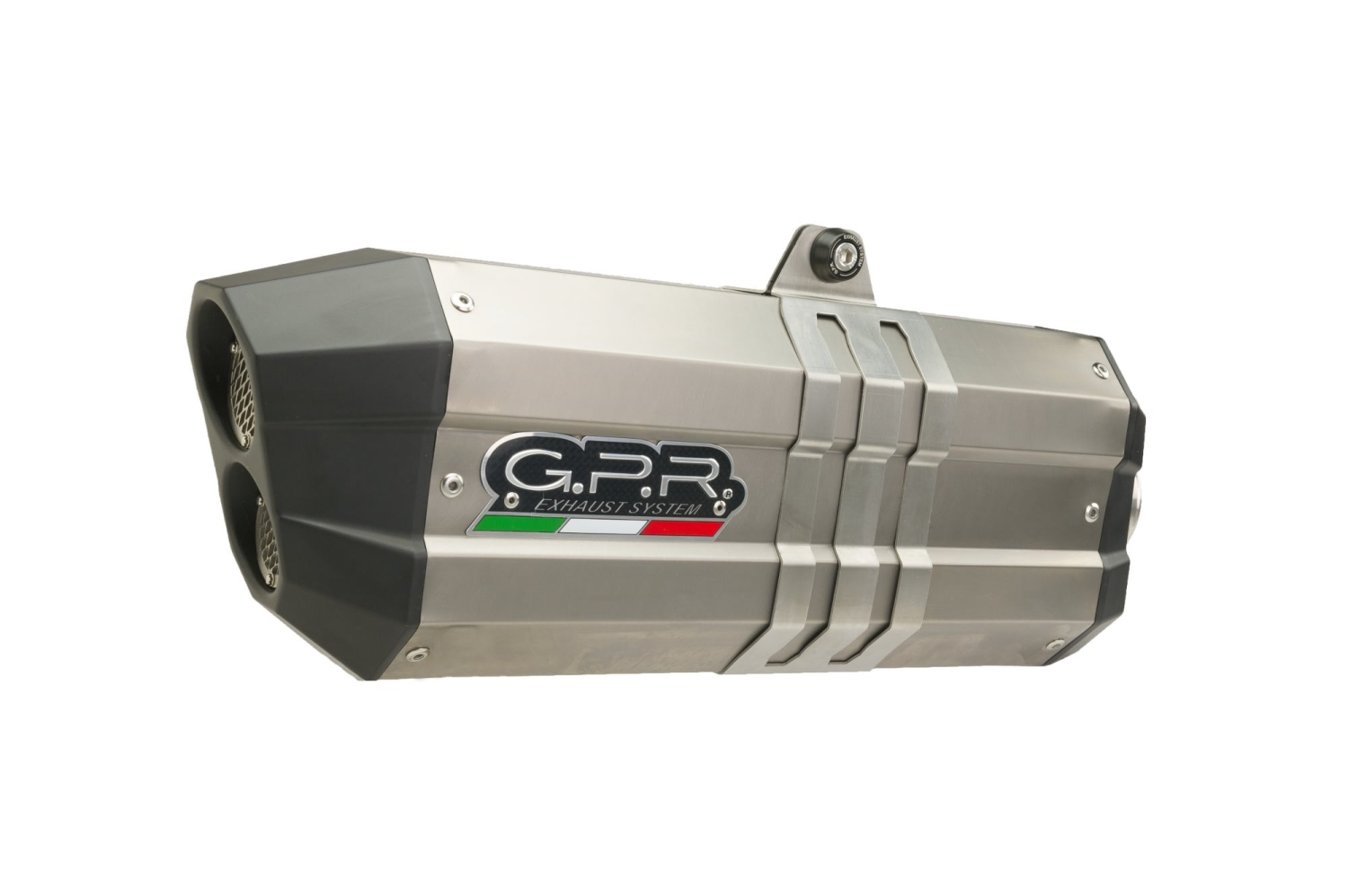 Scarico compatibile con Bmw R 1250 Gs -Adventure 2021-2024, Hyper Sonic Titanium, Scarico omologato, silenziatore con db killer estraibile e raccordo specifico
