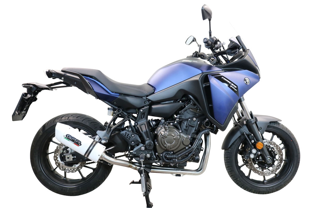 Exhaust compatible with Yamaha Tracer 700 2020-2021, Albus Evo4, Homologated legal full system exhaust, including removable db killer and catalyst 