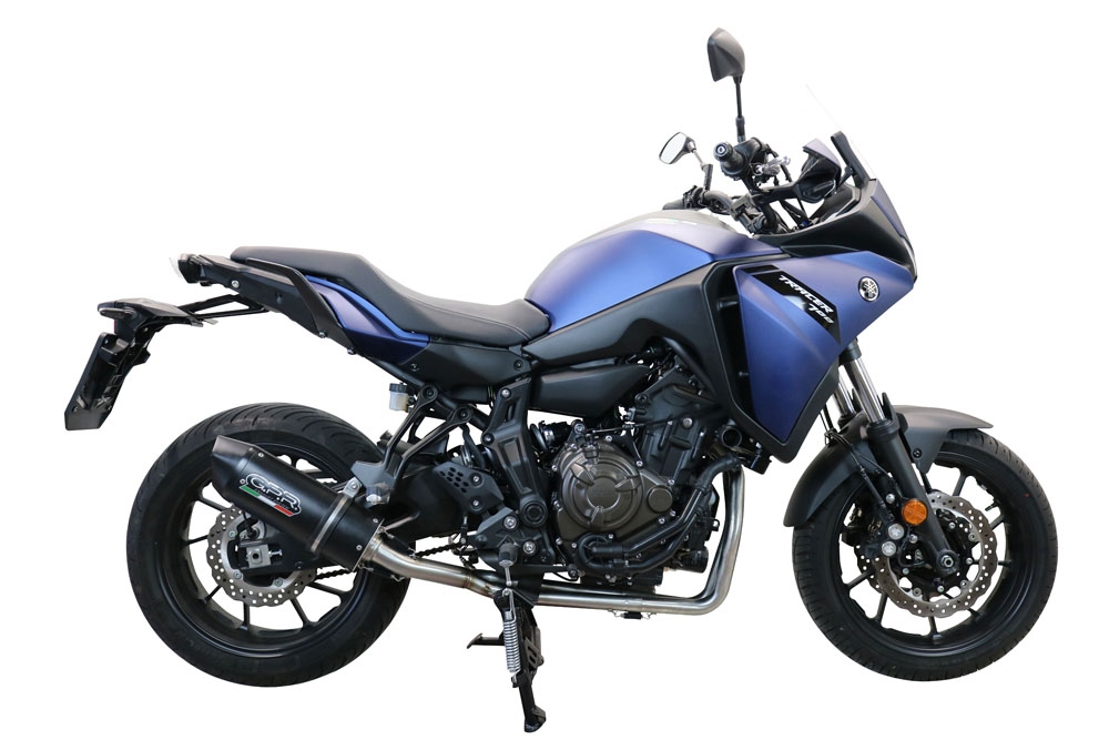 Scarico compatibile con Yamaha Tracer 700 2020-2021, Furore Nero, Scarico completo racing, fornito con db killer estraibile e collettore, non conforme per uso stradale