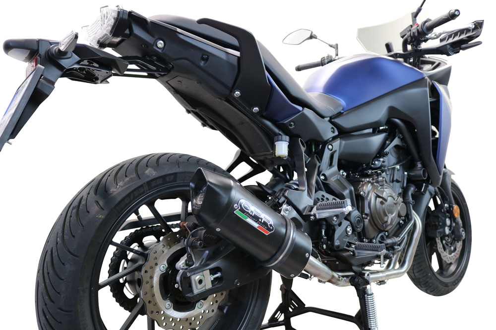 Scarico compatibile con Yamaha Tracer 700 2020-2021, Furore Nero, Scarico completo racing, fornito con db killer estraibile e collettore, non conforme per uso stradale