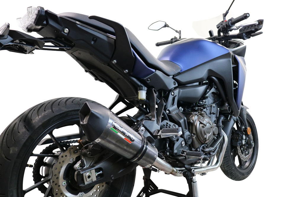 Scarico compatibile con Yamaha Tracer 700 2016-2019, GP Evo4 Poppy, Scarico completo omologato,fornito con db killer estraibile,catalizzatore e collettore