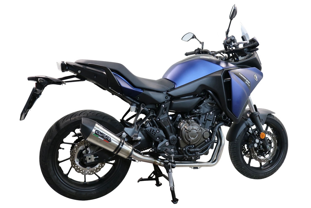 Scarico compatibile con Yamaha Tracer 7 2021-2024, Gpe Ann. titanium, Scarico completo racing, fornito con db killer estraibile e collettore, non conforme per uso stradale