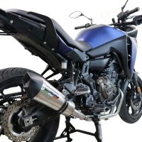 Scarico compatibile con Yamaha Tracer 7 2021-2024, Gpe Ann. titanium, Scarico completo racing, fornito con db killer estraibile e collettore, non conforme per uso stradale