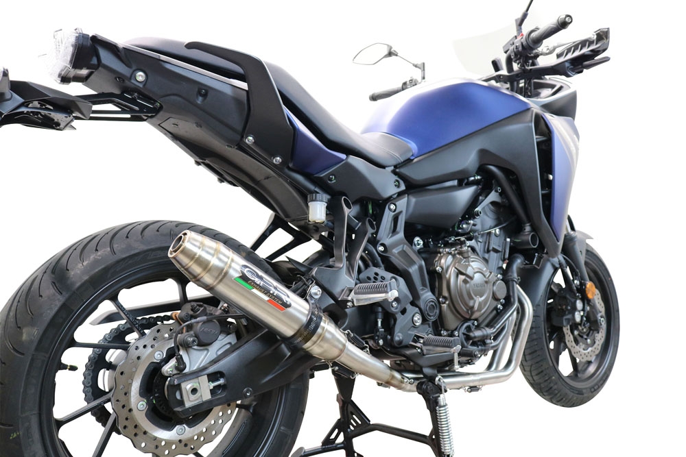 Scarico compatibile con Yamaha Tracer 700 2016-2019, Deeptone Inox, Scarico completo racing, fornito con db killer estraibile e collettore, non conforme per uso stradale