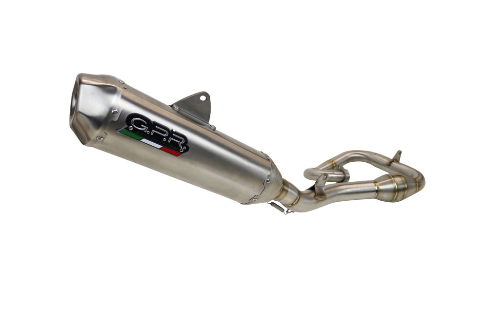 Exhaust system compatible with Husqvarna FC 350 2019-2023, Pentacross Inox, Racing full system exhaust, including removable db killer/spark arrestor 