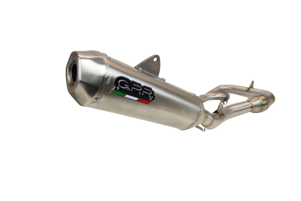Exhaust system compatible with Kawasaki Kx 450 F 2021-2023, Pentacross Titanium, Racing full system exhaust, including removable db killer/spark arrestor 
