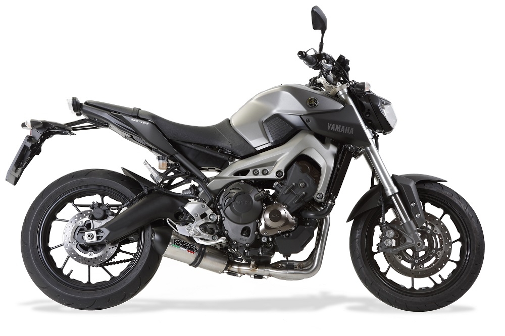 Scarico compatibile con Yamaha Mt-09 2014-2016, Gpe Ann. titanium, Scarico completo omologato,fornito con db killer estraibile,catalizzatore e collettore