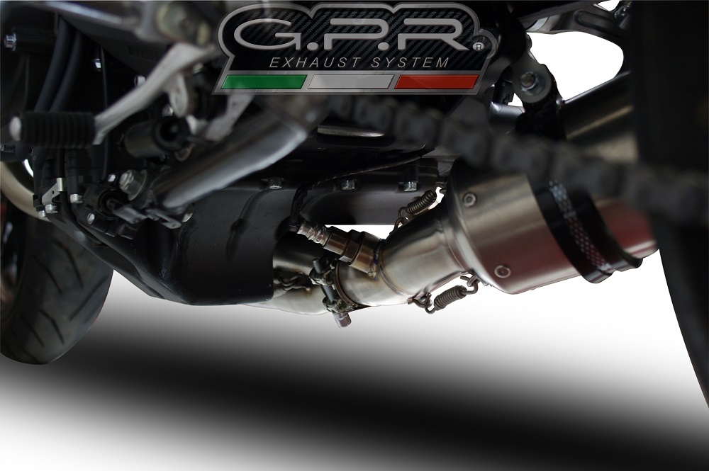 Scarico compatibile con Yamaha Tracer 900 GT 2018-2020, GP Evo4 Poppy, Scarico completo omologato,fornito con db killer estraibile,catalizzatore e collettore