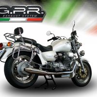 Exhaust system compatible with Moto Guzzi California 1100 Special/Stone/Sport/Ev/Alu 1997-2002, Vintacone, Dual Homologated legal slip-on exhaust including removable db killers and link pipes 