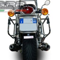 Exhaust system compatible with Moto Guzzi California 1100 Special/Stone/Sport/Ev/Alu 1997-2002, Vintacone, Dual Homologated legal slip-on exhaust including removable db killers and link pipes 