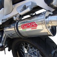 Exhaust system compatible with Moto Guzzi Stelvio 1200 8V 2011-2017, Trioval, Homologated legal slip-on exhaust including removable db killer and link pipe 