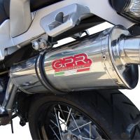 Exhaust system compatible with Moto Guzzi Stelvio 1200 4V 2008-2010, Trioval, Homologated legal slip-on exhaust including removable db killer and link pipe 