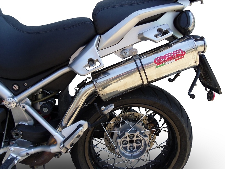 Exhaust system compatible with Moto Guzzi Stelvio 1200 4V 2008-2010, Trioval, Homologated legal slip-on exhaust including removable db killer, link pipe and catalyst 