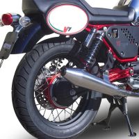 Exhaust system compatible with Moto Guzzi V7 (I - II) Racer 2010-2016, Vintacone , Dual Homologated legal slip-on exhaust including removable db killers and link pipes 