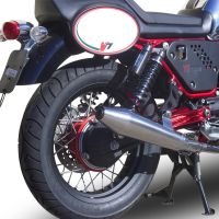 Scarico compatibile con Moto Guzzi V7 (I - II) Racer 2010-2016, Vintacone , Coppia di terminali di scarico omologati, forniti con db killer removibili e raccordi specifici