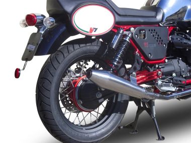 Exhaust system compatible with Moto Guzzi Nevada 750 2008-2014, Vintacone , Dual Homologated legal slip-on exhaust including removable db killers, link pipes and catalysts 