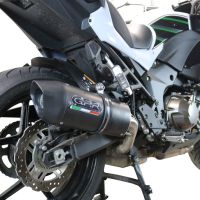 GPR exhaust compatible with  Kawasaki Versys 1000 I.E. 2021-2024, Furore Evo4 Nero, Homologated legal slip-on exhaust including removable db killer and link pipe 