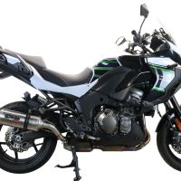 Scarico compatibile con Kawasaki Versys 1000 I.E. 2021-2024, Satinox , Scarico omologato, silenziatore con db killer estraibile e raccordo specifico