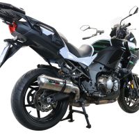 Scarico compatibile con Kawasaki Versys 1000 I.E. 2021-2024, Satinox , Scarico omologato, silenziatore con db killer estraibile e raccordo specifico