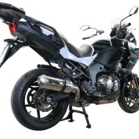 Scarico compatibile con Kawasaki Versys 1000 I.E. 2019-2020, Satinox , Scarico omologato, silenziatore con db killer estraibile e raccordo specifico