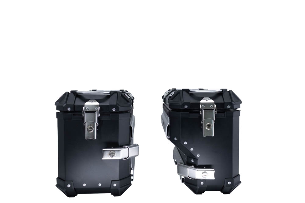 GPR TECH COMPATABILE CON Suzuki V-Strom 1050 Xt/De 2020/2024 e5 GPR TECH COPPIA DI VALIGIE LATERALI NERE ALPI-TECH 38 LT. + 32 LT. CON PORTA PACCHI NERO 