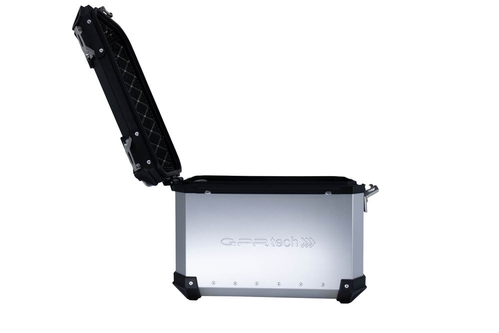GPR TECH COMPATABILE CON Benelli Trk 502 2021/2024 e5 GPR TECH COPPIA DI VALIGIE LATERALI ARGENTO ALPI-TECH 38 LT. + 38 LT. CON TELAIO SPECIFICO 