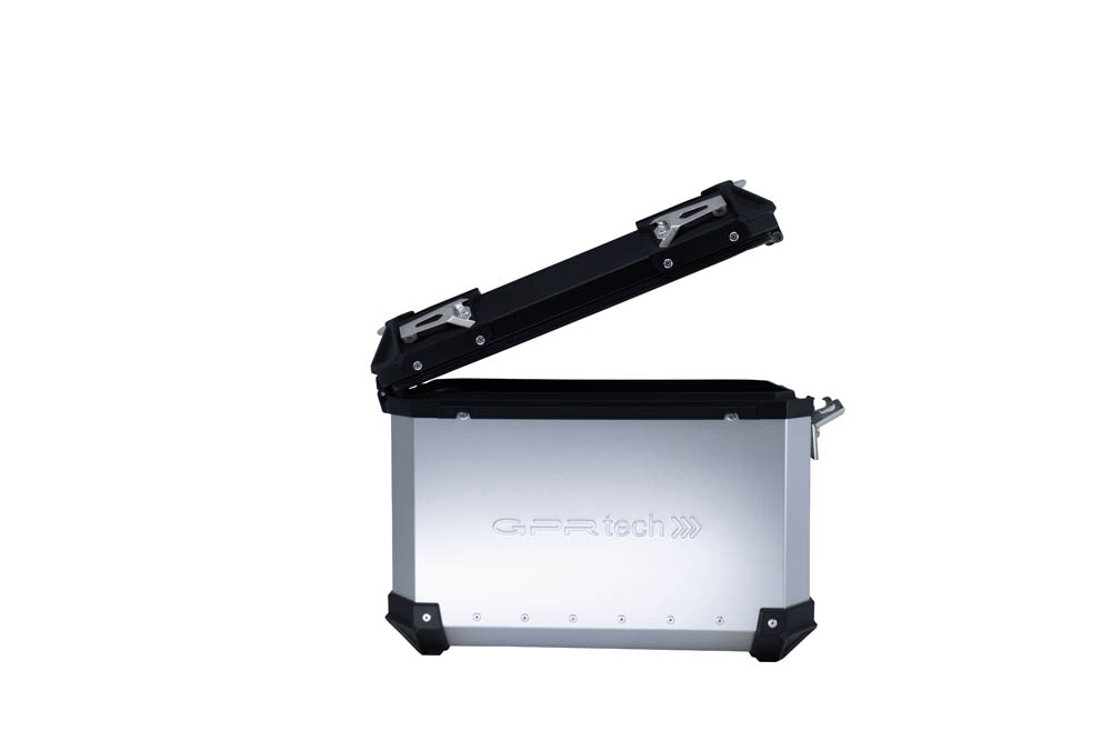 GPR TECH COMPATABILE CON Benelli Trk 502 2021/2024 e5 GPR TECH COPPIA DI VALIGIE LATERALI ARGENTO ALPI-TECH 38 LT. + 38 LT. CON TELAIO SPECIFICO 