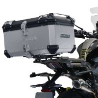 TOP CASE - BAULETTO GPR TECH COMPATABILE CON Zontes 350 T1 ADV 2022/2024 e5 GPR TECH BAULETTO TOP CASE ALPI-TECH 45 LT. COLORE ARGENTO CON PIASTRA SPECIFICA 