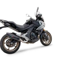 Exhaust compatible with Cf Moto 700 Mt 2023-2024, GP Evo4 Black Titanium, Homologated legal slip-on exhaust including removable db killer, link pipe and catalyst 