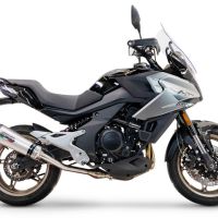 Scarico compatibile con Cf Moto 700 Mt 2023-2024, Gpe Ann. Titanium, Terminale di scarico Racing, con raccordo specifico e db killer estraibile, non conforme per uso stradale