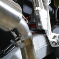 Exhaust system compatible with Aprilia Tuareg 660 2021-2024, Satinox , Homologated legal slip-on exhaust including removable db killer and link pipe 