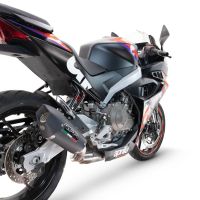 Scarico compatibile con Aprilia RS 457 2024-2025, Gpe Ann. Black titanium, Scarico completo racing, fornito con db killer estraibile e collettore, non conforme per uso stradale